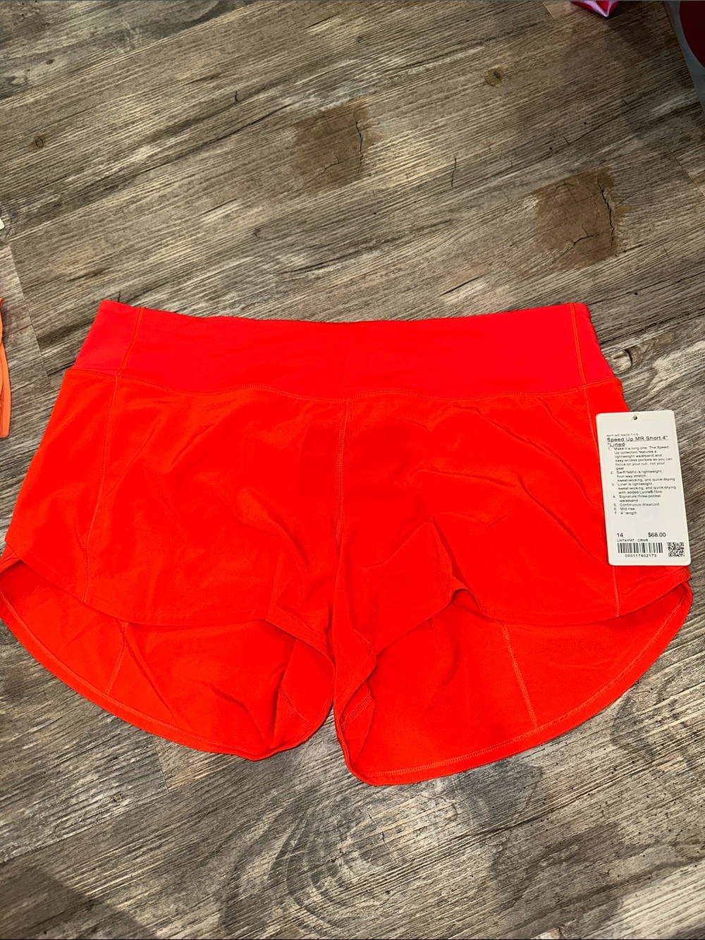 NEW with tags! Lululemon Speed Up High-Rise Lined Short 4" Carnation Red sz 14